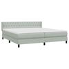 vidaXL Κρεβάτι Boxspring με Στρώμα Ανοιχτό Γκρι 180x210 εκ. Βελούδινο