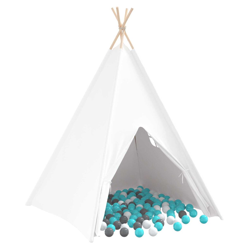 vidaXL Σκηνίτσα Teepee Λευκό 120 x 120 x 150 cm Υφάσμα, Πλαστικό