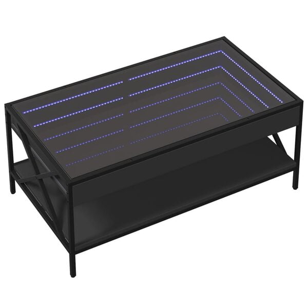 vidaXL Τραπεζάκι Σαλονιού Infinity LED Μαύρο 90x50x38 εκ.
