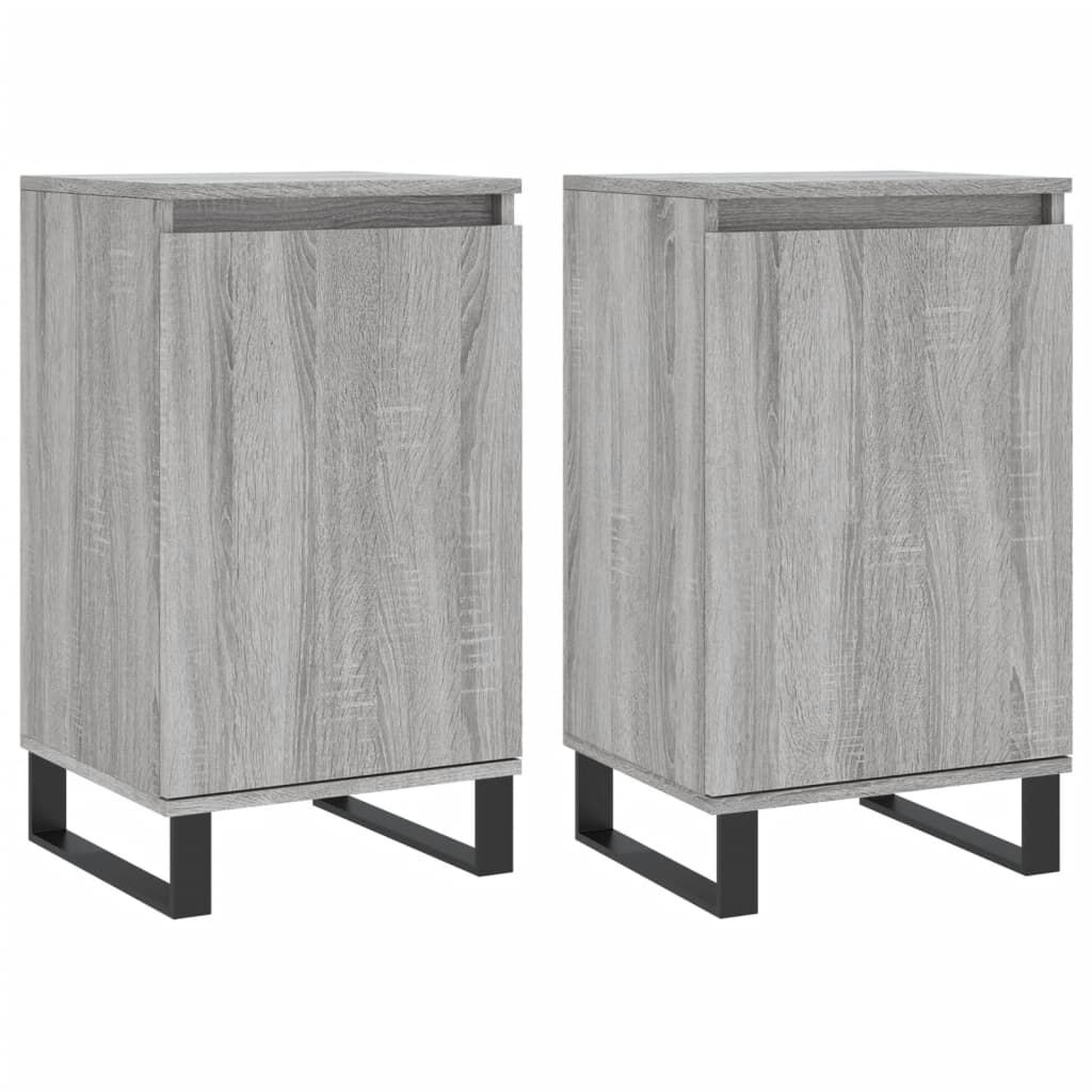 vidaXL Ντουλάπια 2 τεμ. Γκρι Sonoma 40x35x70 εκ. Επεξεργασμένο Ξύλο
