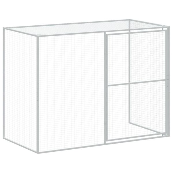 vidaXL Σπιτάκι Σκύλου με Αυλή Ανθρακί 214x1069x181 εκ. Γαλβαν. Χάλυβας