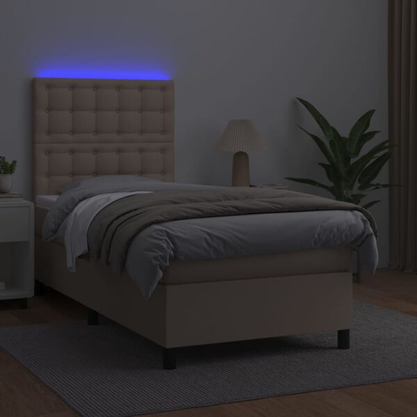 vidaXL &Kappa;&rho;&epsilon;&beta;ά&tau;&iota; Boxspring &Sigma;&tau;&rho;ώ&mu;&alpha;&LED &Kappa;&alpha;&pi;&omicron;&upsilon;&tau;&sigma;ί&nu;&omicron; 100x200 &epsilon;&kappa;. &Sigma;&upsilon;&nu;&theta;. &Delta;έ&rho;&mu;&alpha;