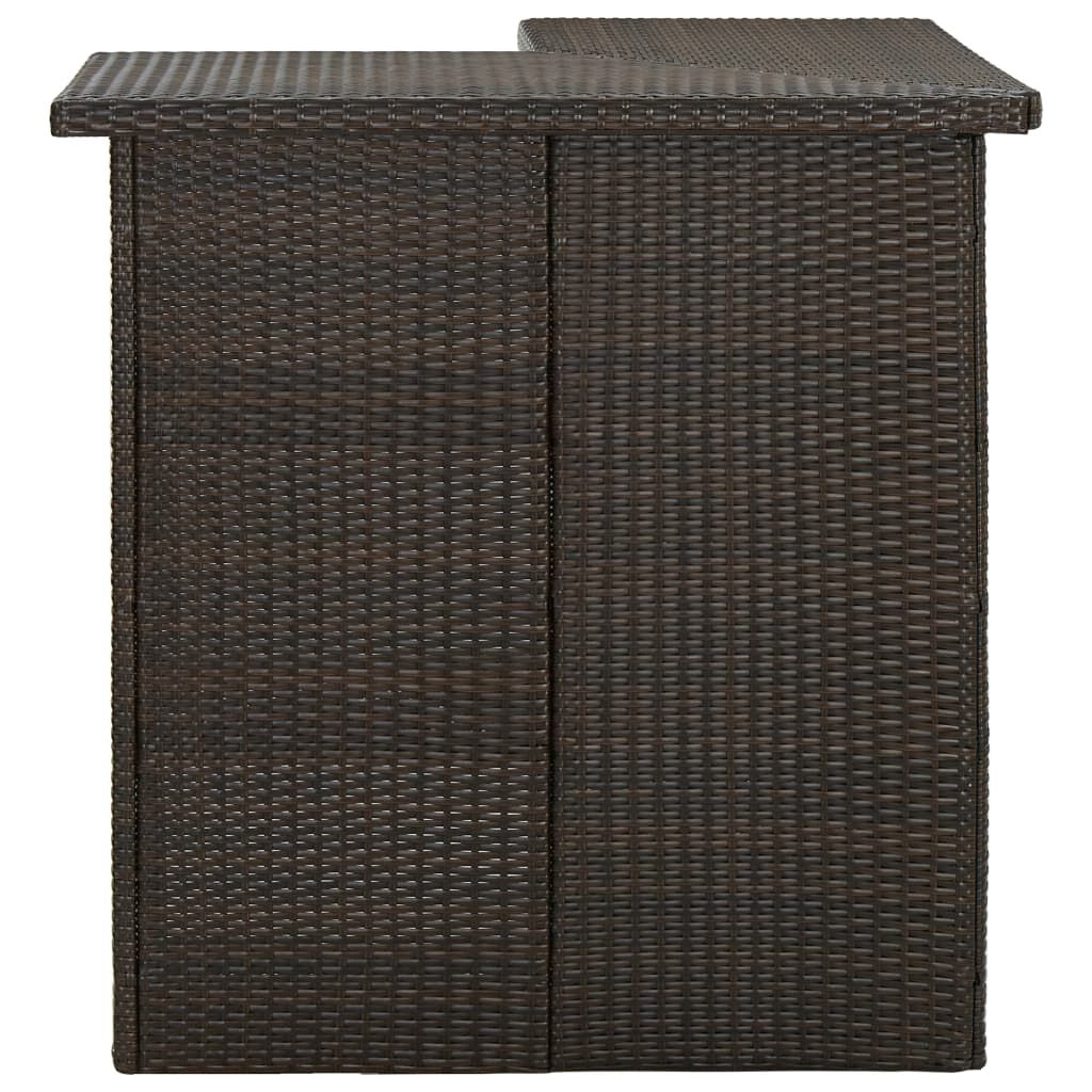 vidaXL Τραπέζι Μπαρ Γωνιακό Καφέ 100x50x105 εκ. από Συνθετικό Ρατάν