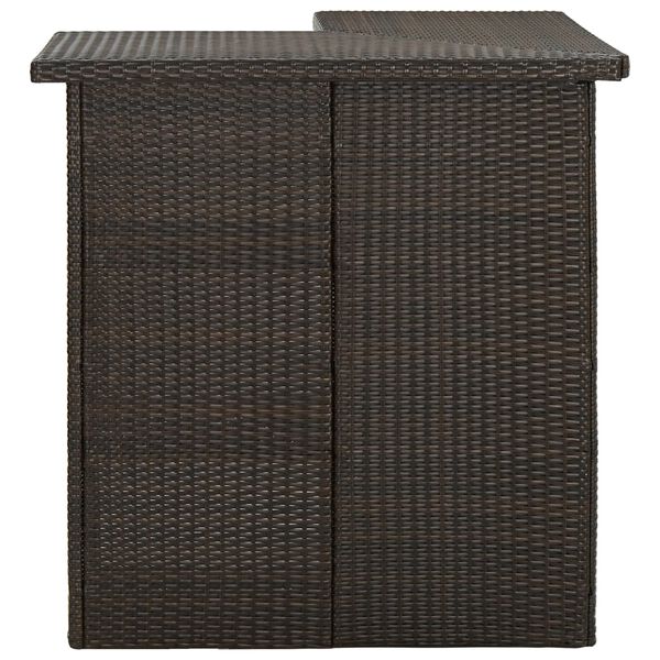 vidaXL Τραπέζι Μπαρ Γωνιακό Καφέ 100x50x105 εκ. από Συνθετικό Ρατάν