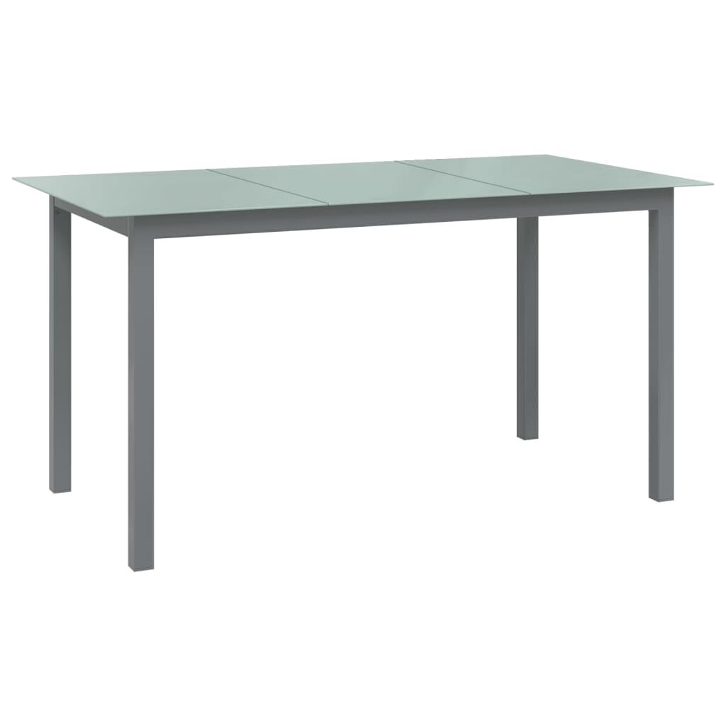 vidaXL Τραπέζι Κήπου Ανοιχτό Γκρι 150x90x74 εκ. από Αλουμίνιο / Γυαλί