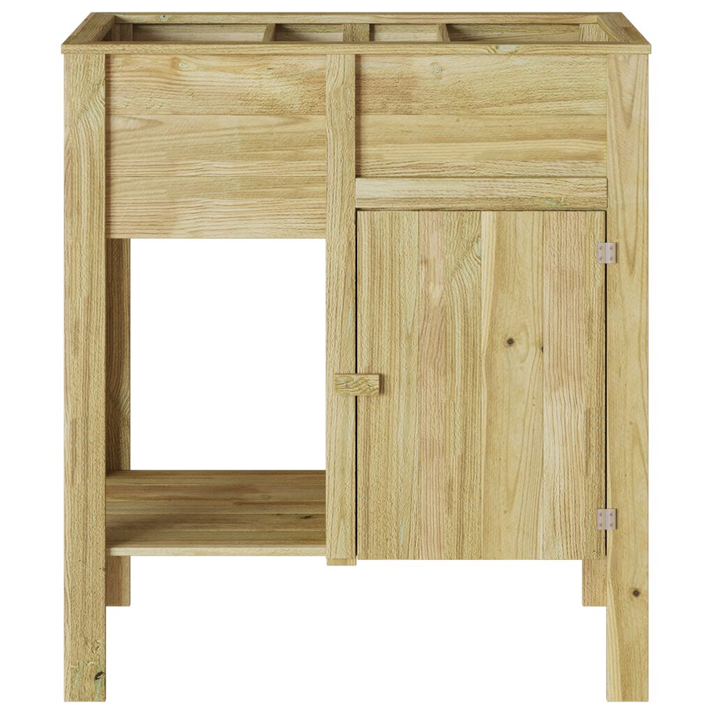 vidaXL Κρεβάτι Κήπου με Αποθήκη 85x46x96 εκ. Μεταχειρισμένο Ξύλο Πεύκης