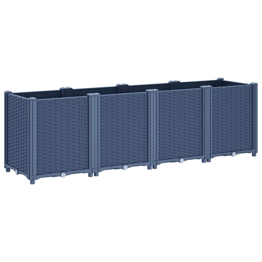 vidaXL Ζαρντινιέρα Κήπου Μπλε Γκρι 160x40x53 εκ. Πολυπροπυλένιο
