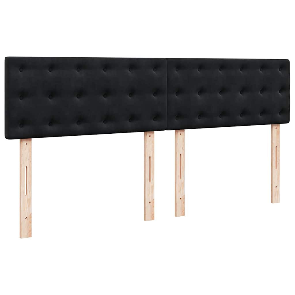 vidaXL Οθωμανικό κρεβάτι με στρώμα Μαύρο 180x200cm Velvet