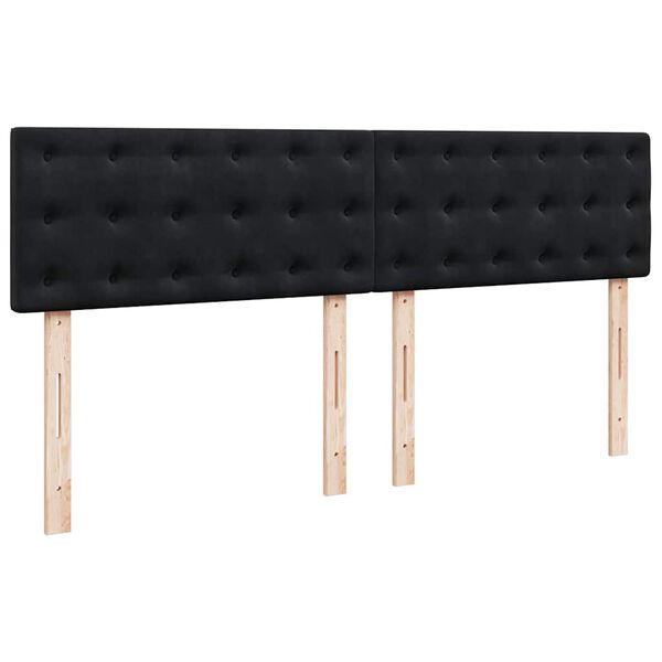 vidaXL Οθωμανικό κρεβάτι με στρώμα Μαύρο 180x200cm Velvet