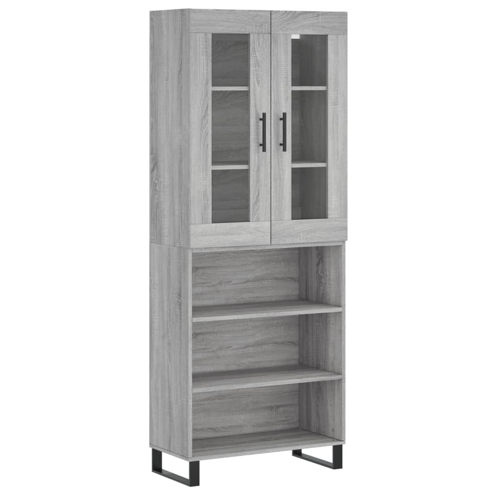 vidaXL Ντουλάπι Γκρι Sonoma 69,5 x 34 x 180 εκ. Επεξεργασμένο Ξύλο