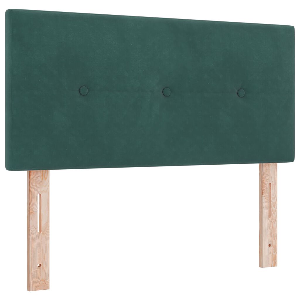 vidaXL Κρεβάτι με Στρώμα Dark Green 90x190 cm Βελούδο