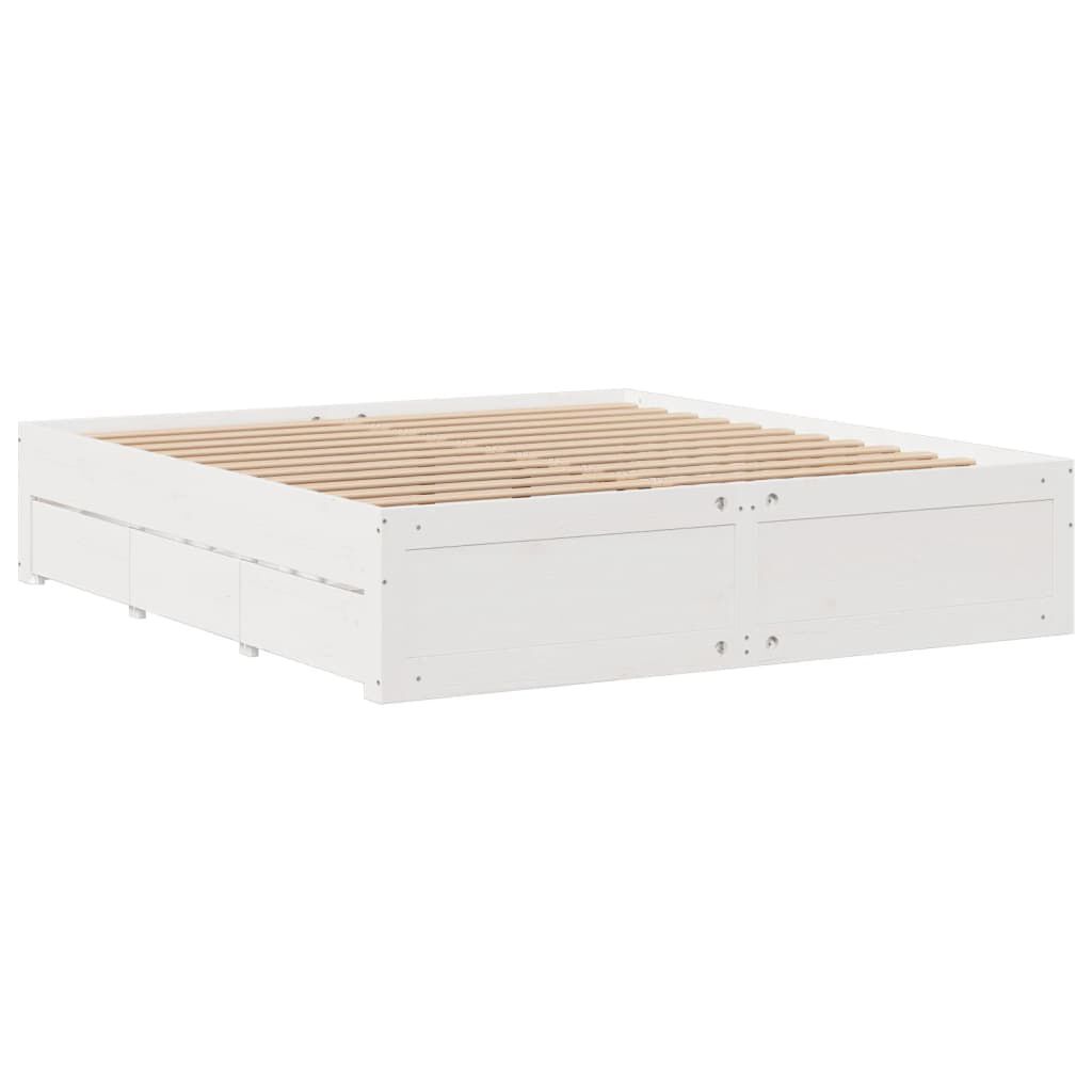 vidaXL Κρεβάτι Βιβλιοθήκη Χωρίς Στρώμα 180x200 εκ Μασίφ Ξύλο Πεύκου