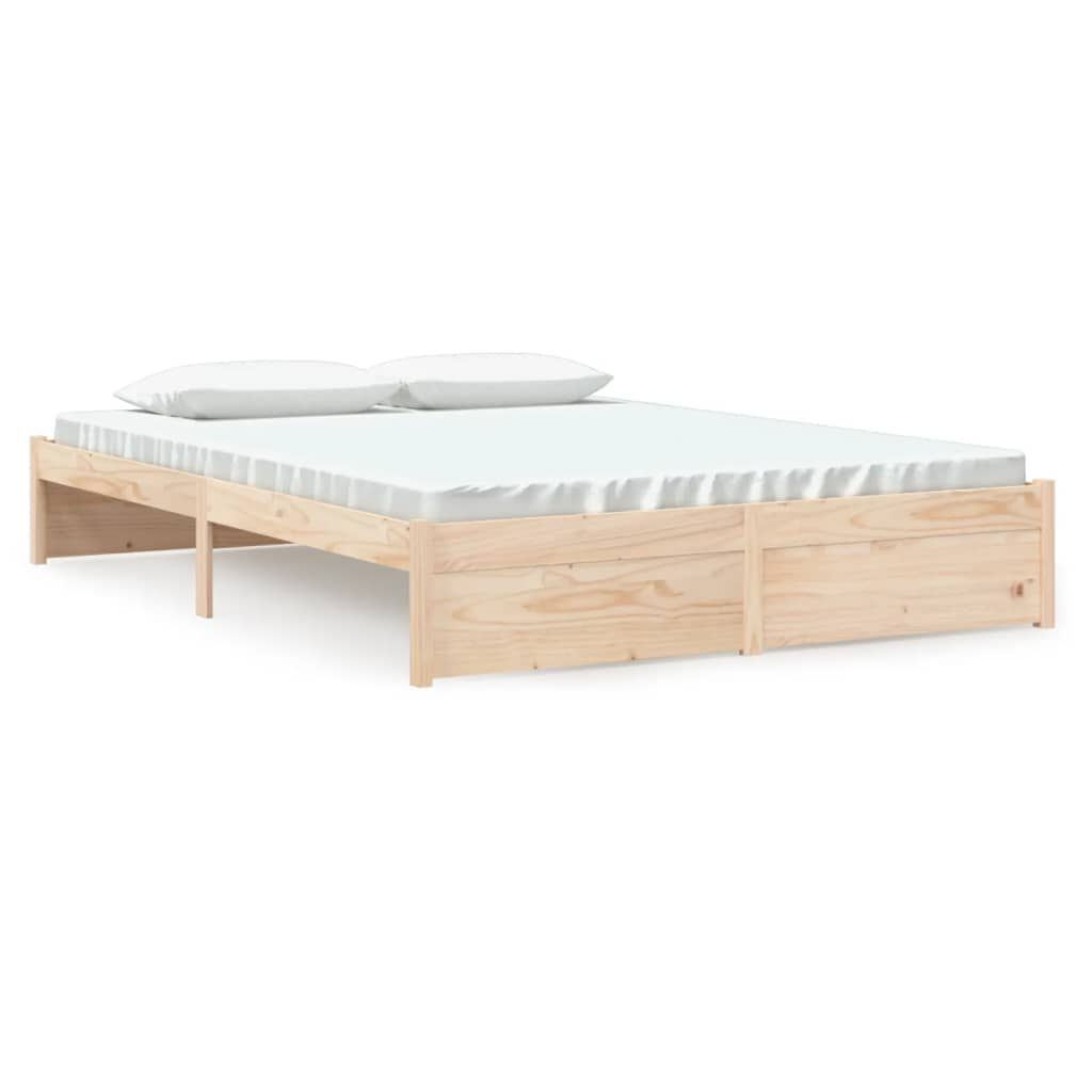 vidaXL Πλαίσιο Κρεβατιού 150 x 200 εκ. Μασίφ Ξύλο King Size