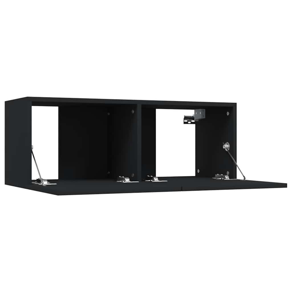 vidaXL Έπιπλα Τηλεόρασης 2 τεμ. Μαύρα 80x30x30 εκ. Επεξεργασμένο Ξύλο