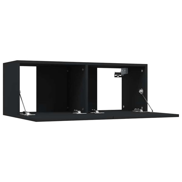 vidaXL Έπιπλα Τηλεόρασης 2 τεμ. Μαύρα 80x30x30 εκ. Επεξεργασμένο Ξύλο