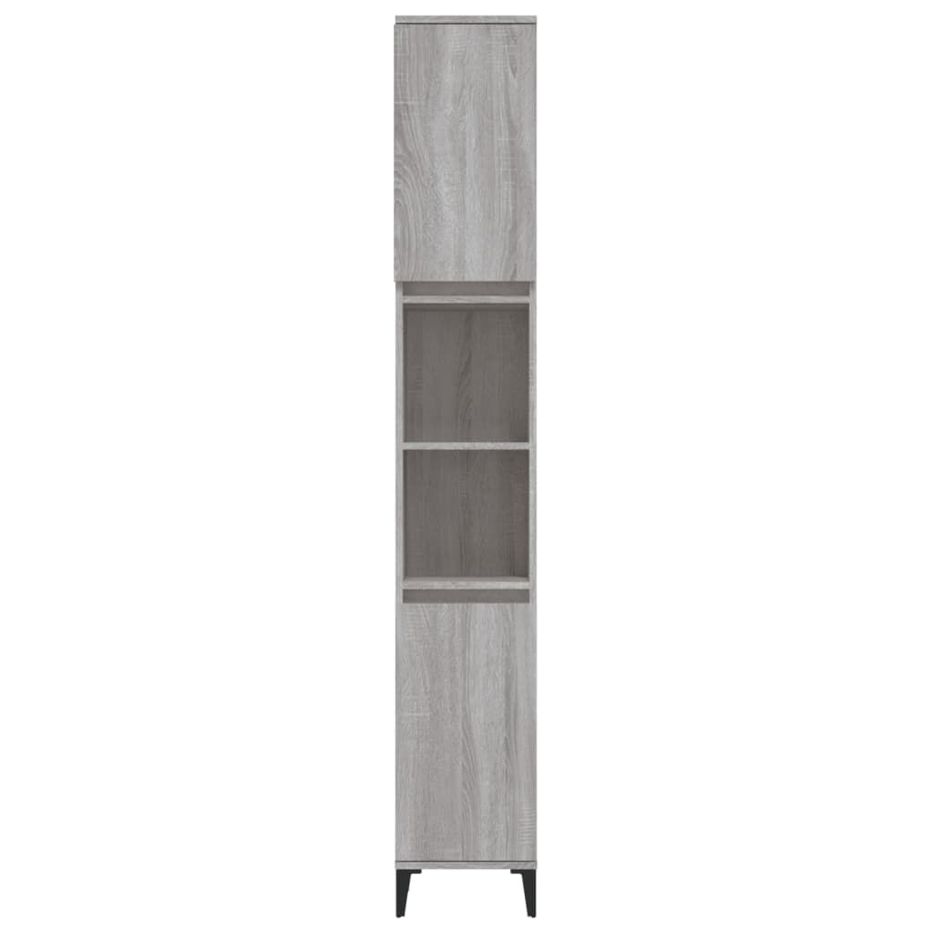 vidaXL Ντουλάπι Μπάνιου Γκρι Sonoma 30x30x190 εκ. Επεξεργασμένο Ξύλο