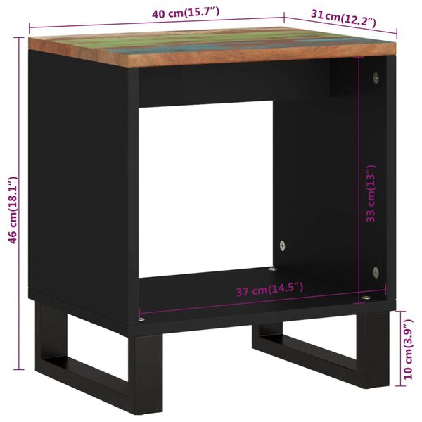 vidaXL Τραπεζάκι Σαλονιού 40x31x46 εκ. Μασίφ Ανακυκλ. & Επεξ. Ξύλο