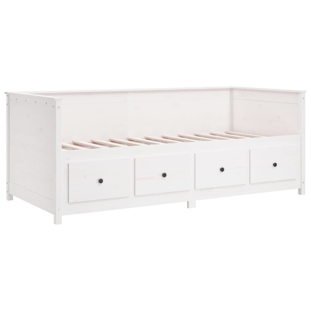 vidaXL Κρεβάτι ημέρας χωρίς στρώμα Λευκό 75x190 cm Στερεό ξύλο πεύκο