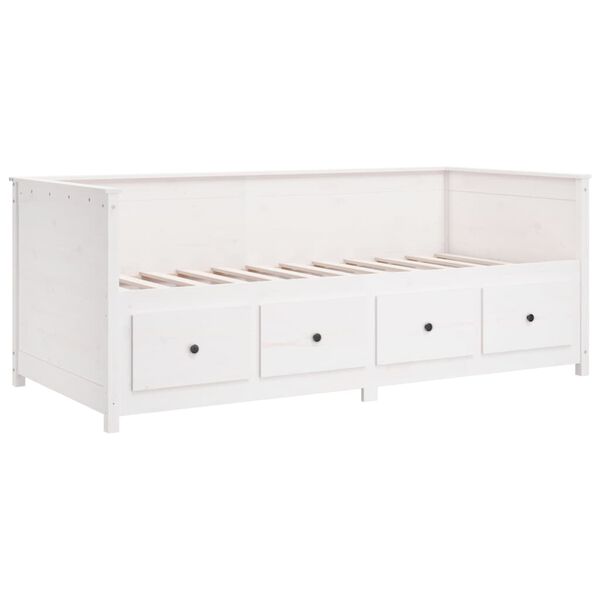 vidaXL Κρεβάτι ημέρας χωρίς στρώμα Λευκό 75x190 cm Στερεό ξύλο πεύκο