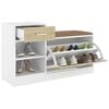 vidaXL Παπουτσοθήκη Λευκή/Sonoma Δρυς 94,5 x 31 x 57 εκ. Επεξ. Ξύλο