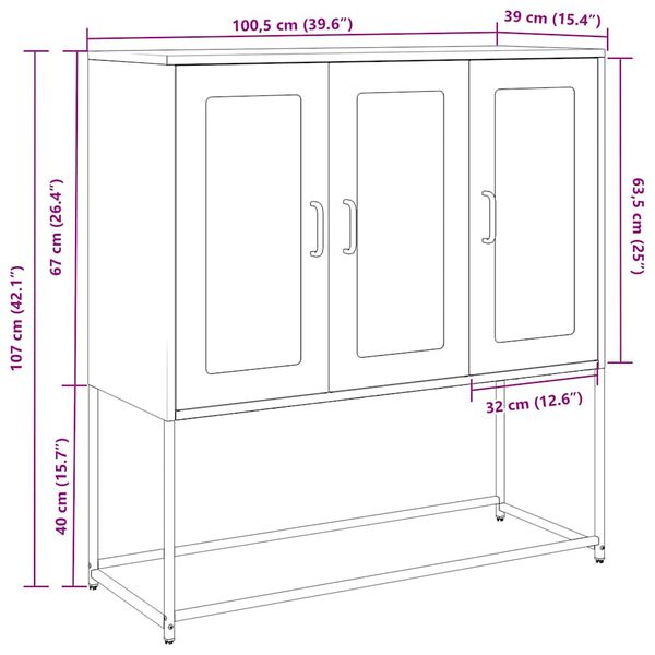 vidaXL Ντουλάπι Λαδί 100,5x39x107 εκ. από Χάλυβα Ψυχρής Έλασης