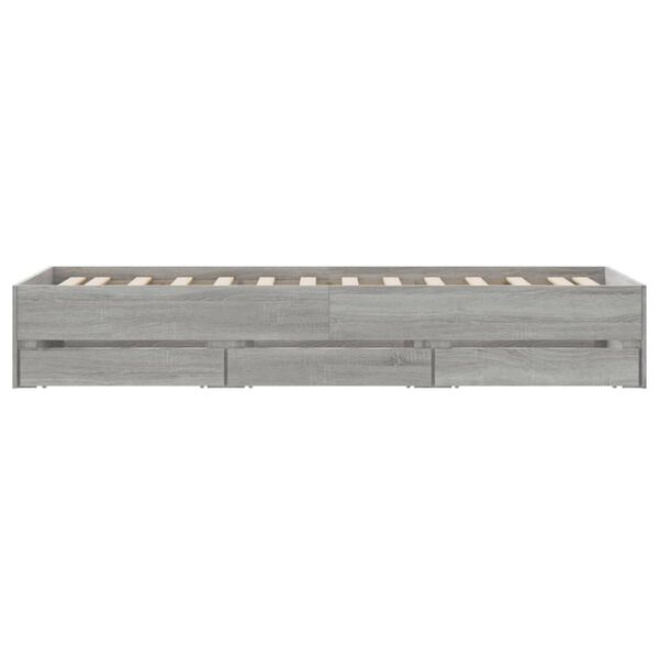 vidaXL Πλαίσιο Κρεβατιού με συρτάρια Γκρι sonoma 100x200εκ. Επεξ. Ξύλο