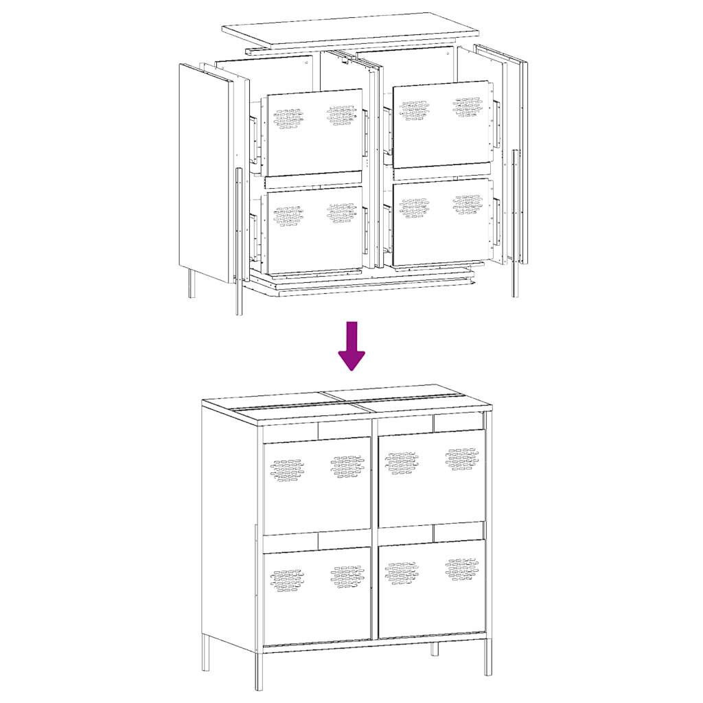 vidaXL Ντουλάπι Λευκό 68x39x73,5 εκ. από Χάλυβα Ψυχρής Έλασης