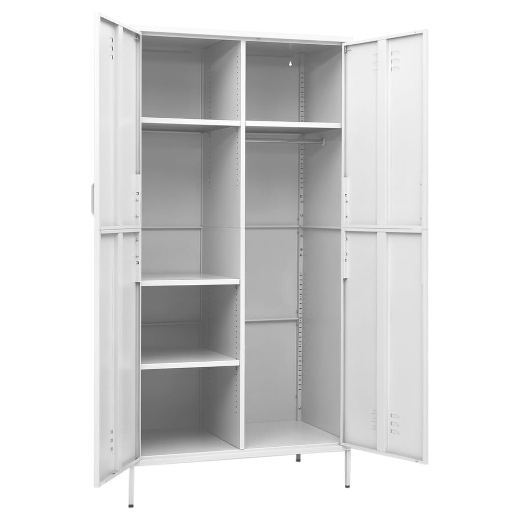 vidaXL Ντουλάπα Λευκή 90 x 50 x 180 εκ. από Ατσάλι