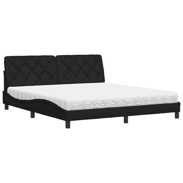 vidaXL Κρεβάτι Μαύρο 180x200 εκ. Υφασμάτινο