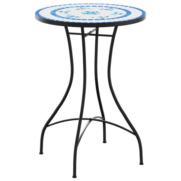 vidaXL Τραπέζι Bistro «Μωσαϊκό» Μπλε/Λευκό Ø50x70 εκ. Κεραμικό