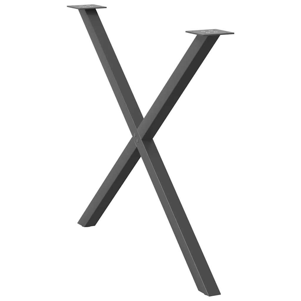vidaXL Πόδια Τραπεζαρίας σε Σχήμα Χ, 2 τεμ. Ανθρακί 90x(72-73) εκ. Ατσάλι