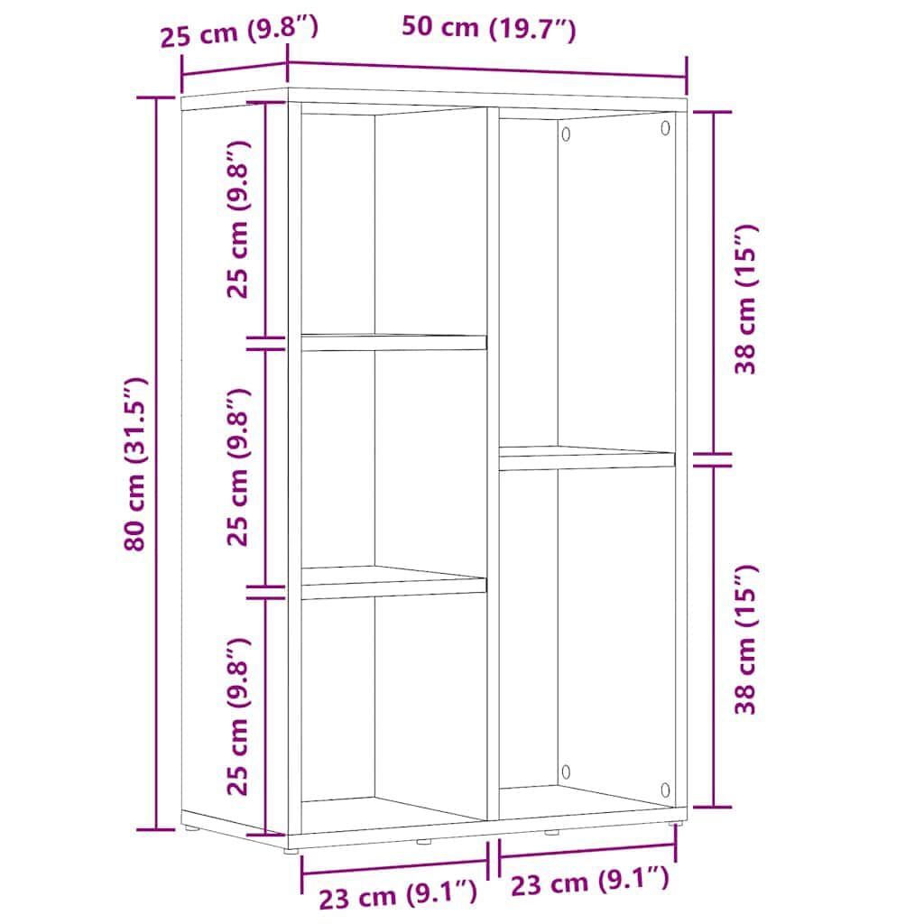 vidaXL Ραφιέρα / Βιβλιοθήκη Λευκή 50 x 25 x 80 εκ. από Επεξ. Ξύλο