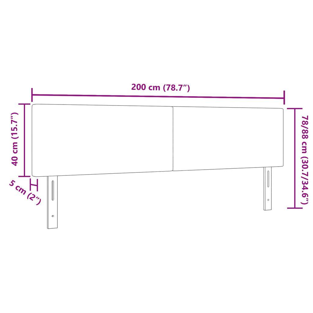 vidaXL LED Κεφαλαριά Απλή Σχεδίαση Κρεμ 100 εκ Κορντούρα
