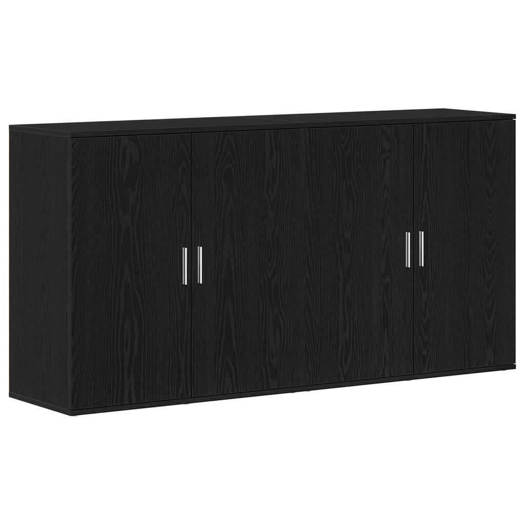 vidaXL Μπουφέδες 2 τεμάχια Μαύρος Δρύς 79x38x80 εκ Επεξεργασμένο Ξύλο