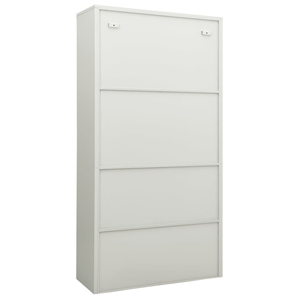 vidaXL Ντουλάπα Γραφείου 90 x 40 x 180 εκ. Ανοιχτό Γκρι Ατσάλινη