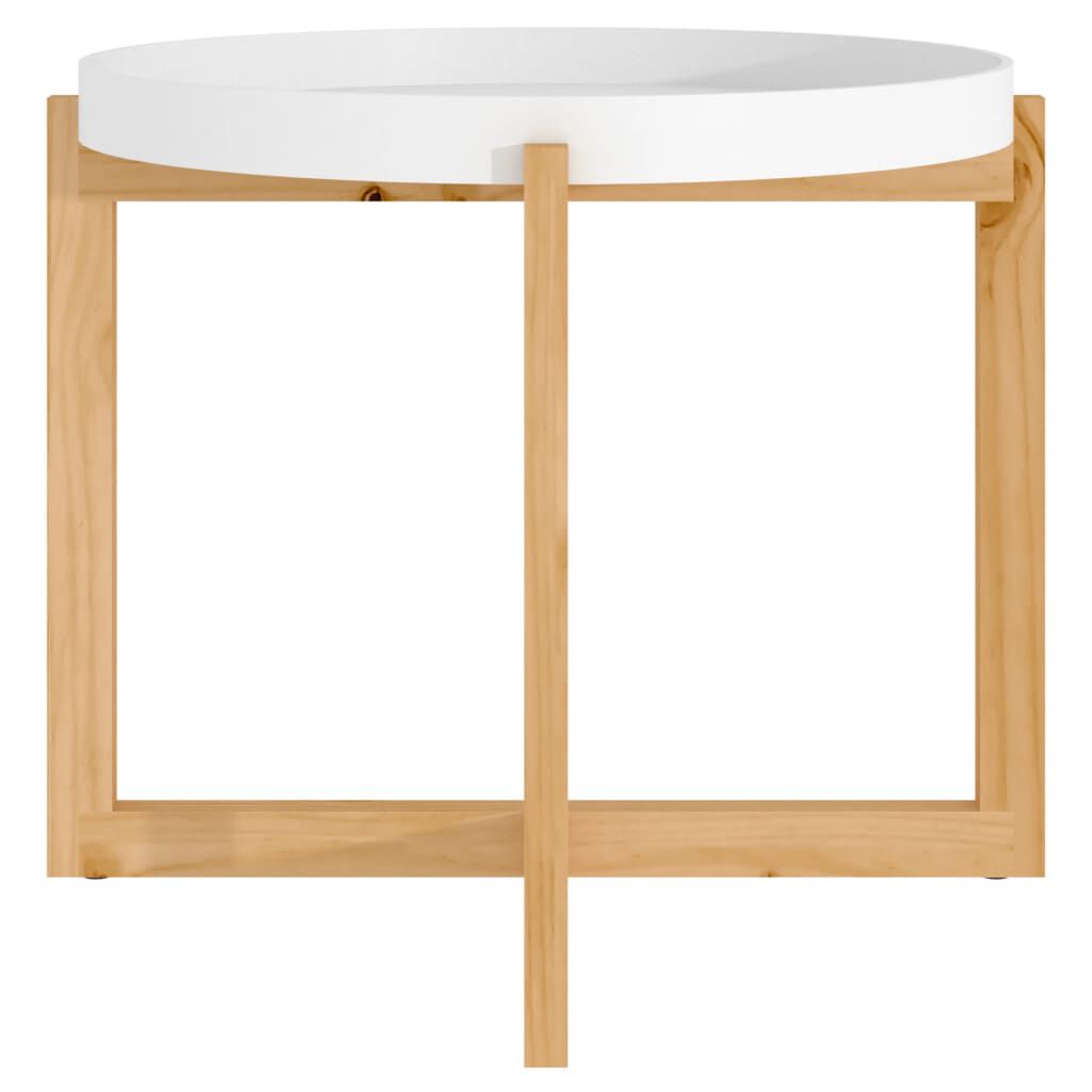 vidaXL Τραπεζάκι Σαλονιού Λευκό 53x53x43,5 εκ. Επεξ. Ξύλο&Μασίφ Πεύκο