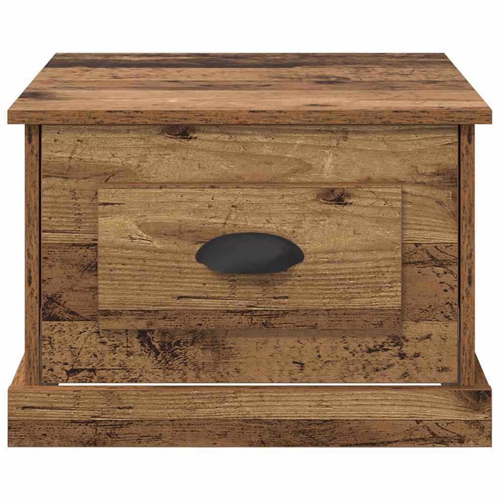 vidaXL Τραπεζάκι σαλονιού with Drawer Παλαιό ξύλο 50 x 50 x 35 cm