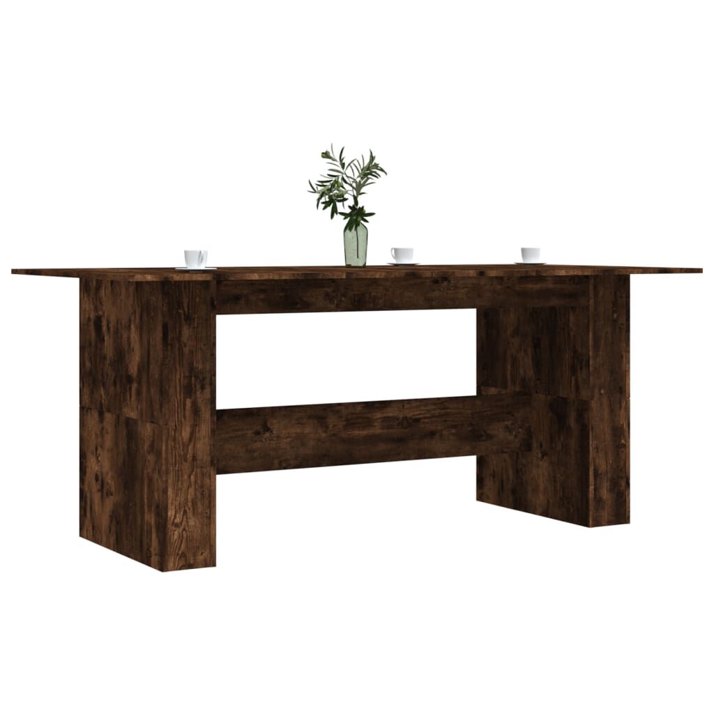 vidaXL Τραπεζαρία Καπνιστή Δρυς 180x90x76 εκ. Επεξεργασμένο Ξύλο
