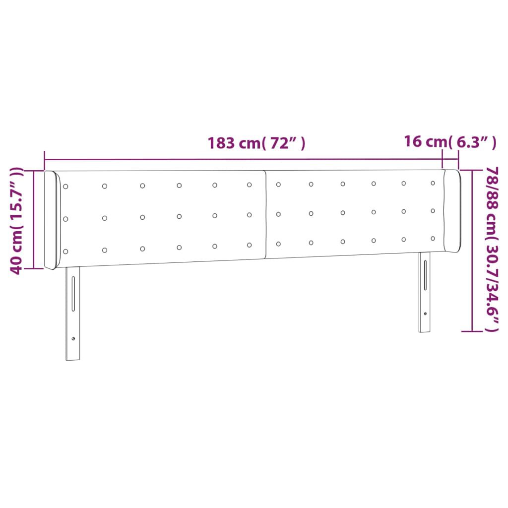 vidaXL Κεφαλάρι Κρεβατιού LED Ροζ 183x16x78/88 εκ. Βελούδινο