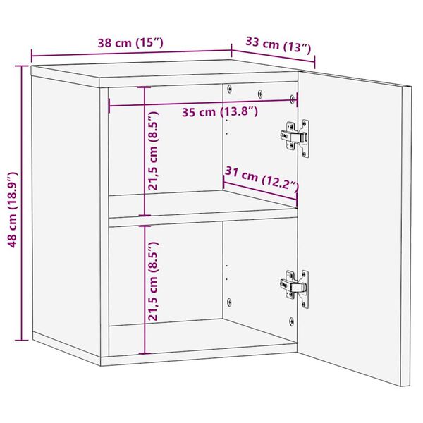 vidaXL Ντουλάπι Μπάνιου Καφέ 38 x 33.5 x 48 εκ. Μασίφ ξύλο μάνγκο