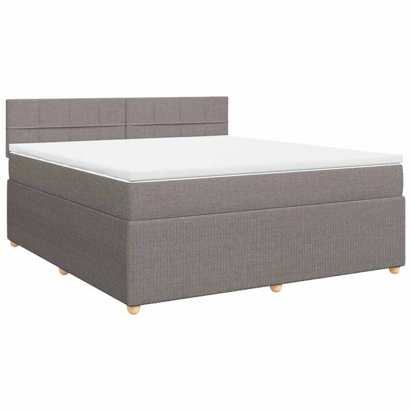 vidaXL &Kappa;&rho;&epsilon;&beta;ά&tau;&iota; Boxspring &mu;&epsilon; &Sigma;&tau;&rho;ώ&mu;&alpha; Taupe 180x200 &epsilon;&kappa;. &Upsilon;&phi;&alpha;&sigma;&mu;ά&tau;&iota;&nu;&omicron;