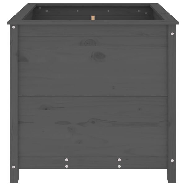 vidaXL Ζαρντινιέρα Γκρι 82,5 x 82,5 x 78 εκ. από Μασίφ Ξύλο Πεύκου