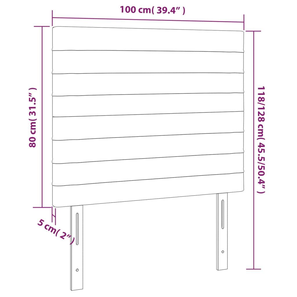 vidaXL Κεφαλάρια Κρεβατιού 2 τεμ. Αν. Γκρι 100x5x78/88 εκ. Βελούδινο