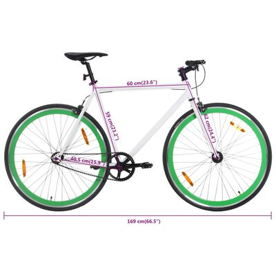 vidaXL Ποδήλατο Μονής Ταχύτητας Λευκό και Πράσινο 700c 59 εκ.