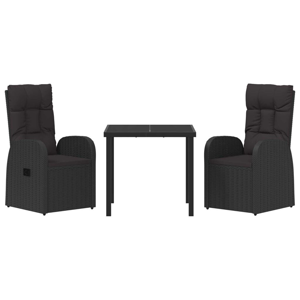vidaXL Ρυθμιζόμενες Καρέκλες Κήπου 5 pcs Μαύρο 160 x 80 x 73 εκ