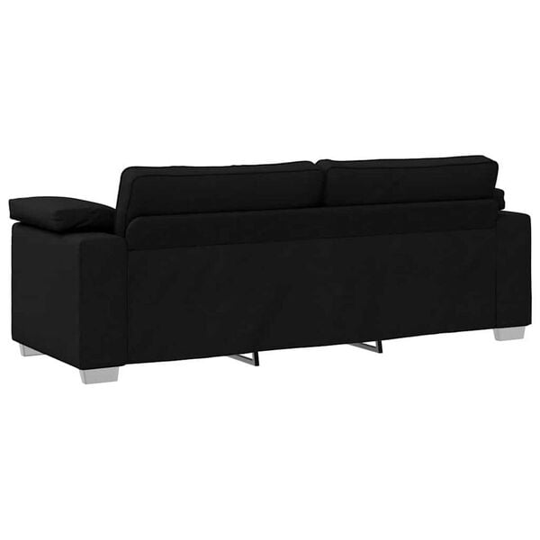 vidaXL Καναπές με μαξιλάρι Μαύρο 219 x 77 x 82 εκ ύφασμα