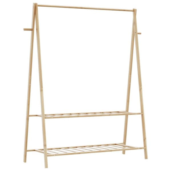 vidaXL Κρεμάστρα Ρούχων με Ράφια 132x45,5x150,5 εκ. Μπαμπού