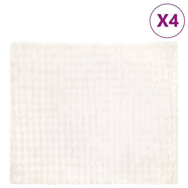 vidaXL Ψεύτικη κουβέρτα από κουνέλι 4 pcs Λευκό 240 x 270 εκ.