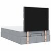 vidaXL Οθωμανικό κρεβάτι με στρώμα & LEDs Ανοιχτό γκρι Ύφασμα