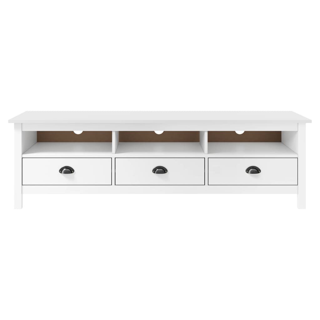 vidaXL Έπιπλο Τηλεόρασης Hill Λευκό 158x40x47 εκ. Ξύλο Πεύκου